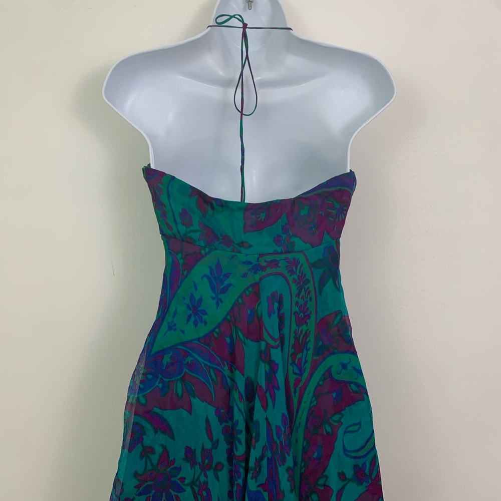 Ralph Lauren Black Label Floral‎ Layered Silk Halter Fairy Dress 4 - Picture 4 of 8